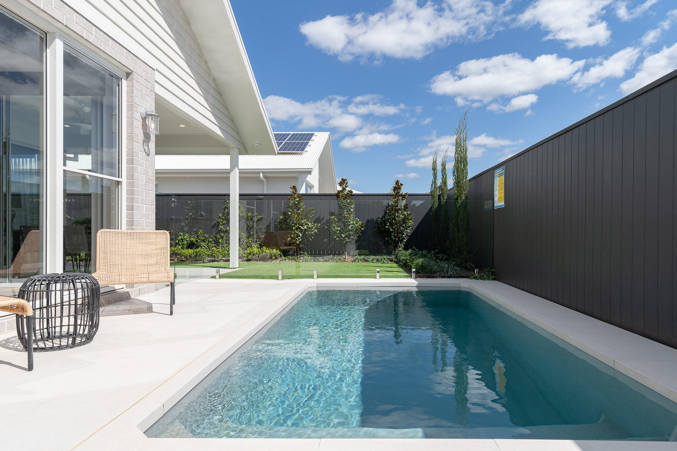 In-ground 15ft x 8ft Plungie Original concrete pool in Grey Reef
