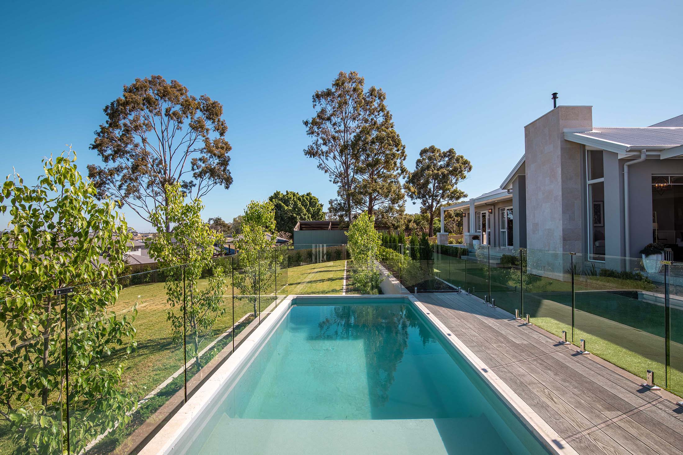 Plungie Max 20ft x 10ft concrete swimming pool in Blue Granite
