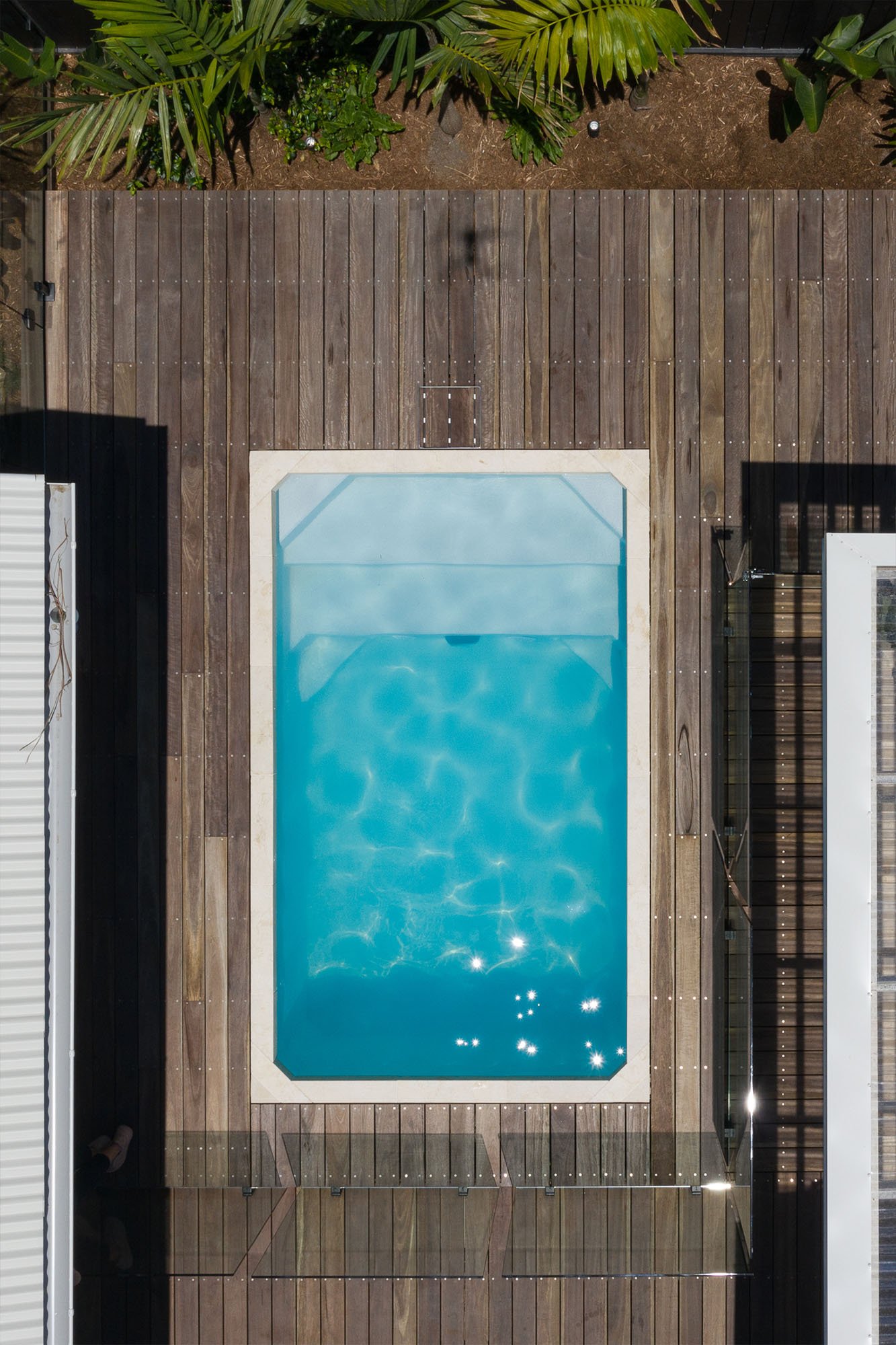 Aerial shot of 12ft x 7ft Plungie Studio Concrete Plunge Pool in Kona Coast